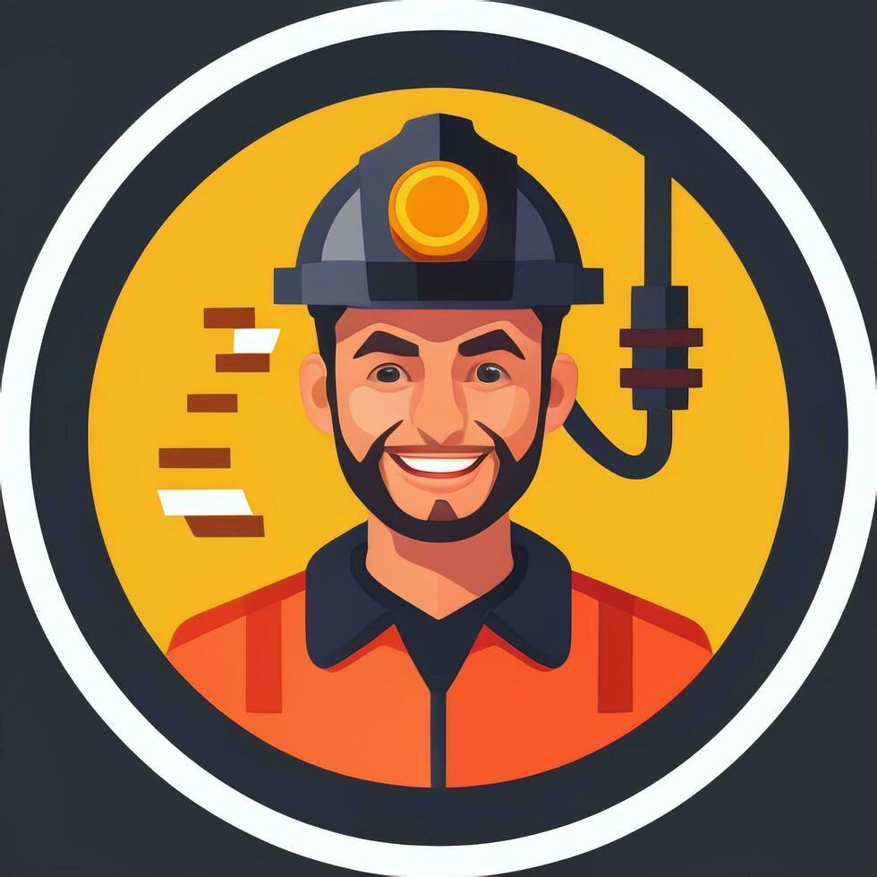 AI generated Engineer Avatar Icon Clip Art Sticker Decoration Simple Background photo