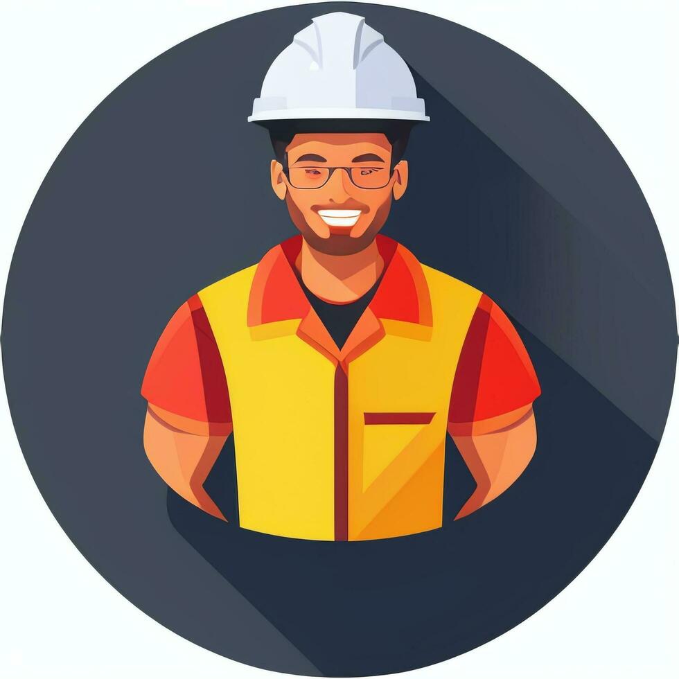 AI generated Engineer Avatar Icon Clip Art Sticker Decoration Simple Background photo