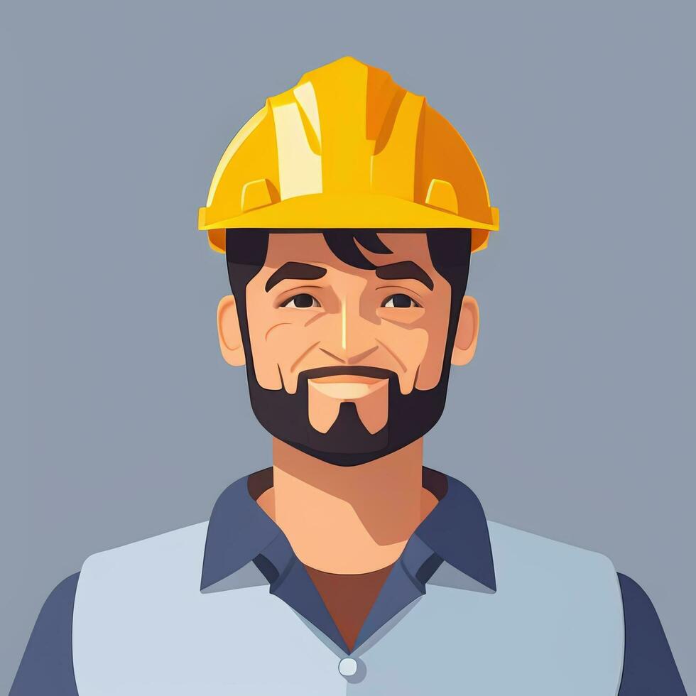 AI generated Engineer Avatar Icon Clip Art Sticker Decoration Simple Background photo