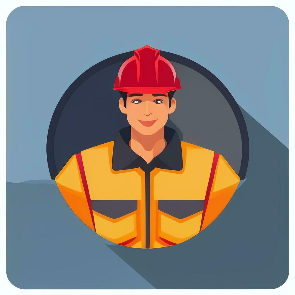 AI generated Engineer Avatar Icon Clip Art Sticker Decoration Simple Background photo