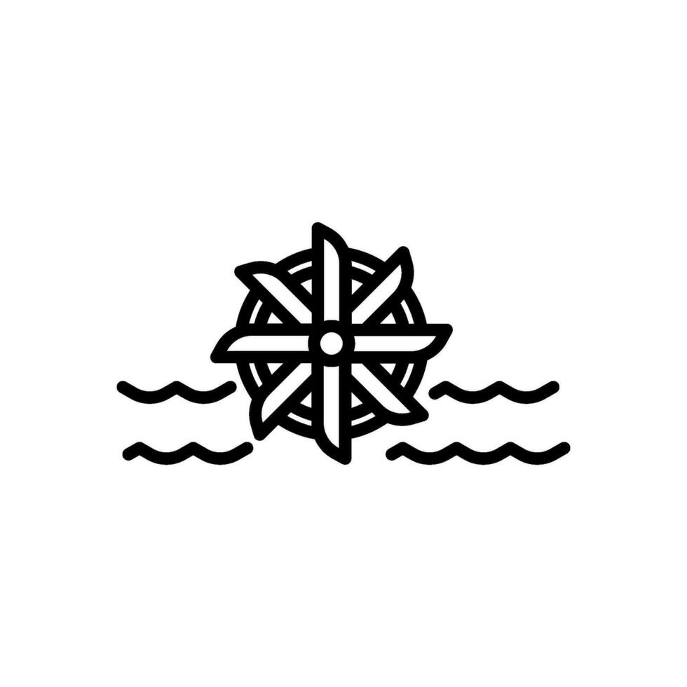 water turbine icon vector in line style