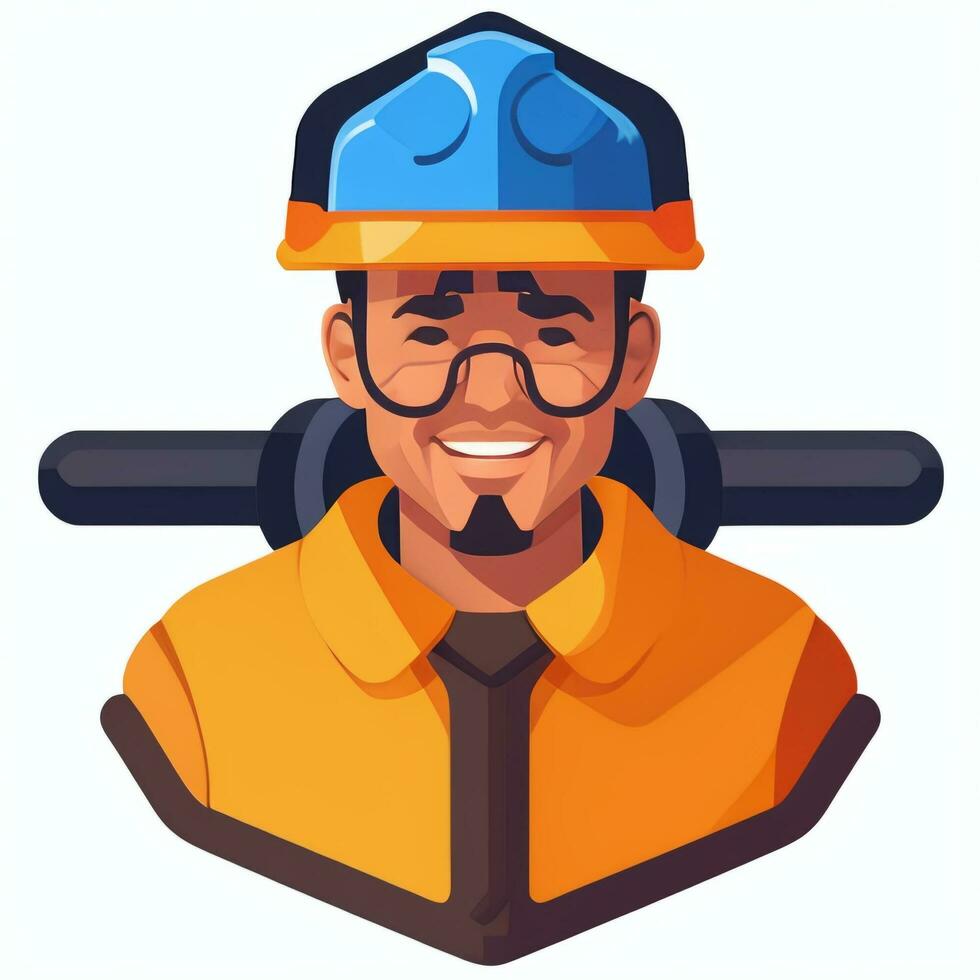 AI generated Engineer Avatar Icon Clip Art Sticker Decoration Simple Background photo