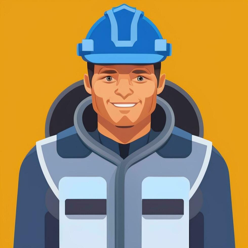 AI generated Engineer Avatar Icon Clip Art Sticker Decoration Simple Background photo