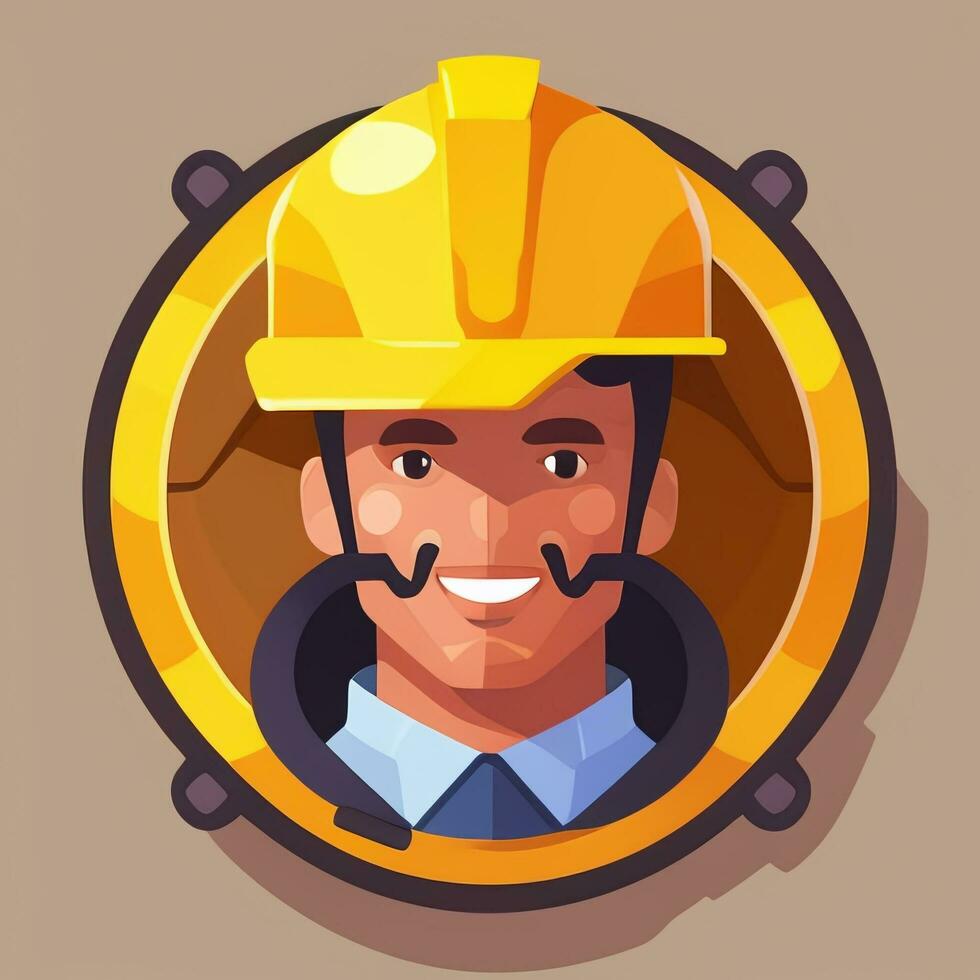 AI generated Engineer Avatar Icon Clip Art Sticker Decoration Simple Background photo
