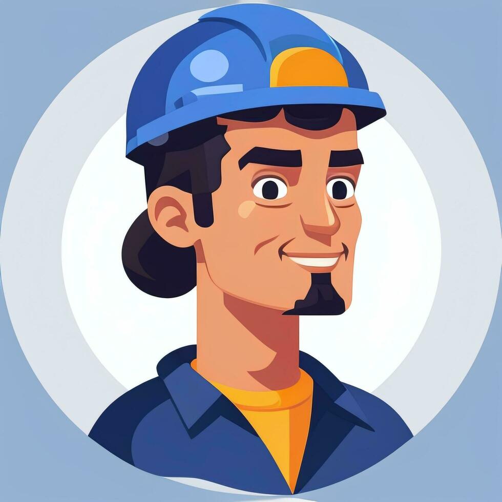 AI generated Engineer Avatar Icon Clip Art Sticker Decoration Simple Background photo