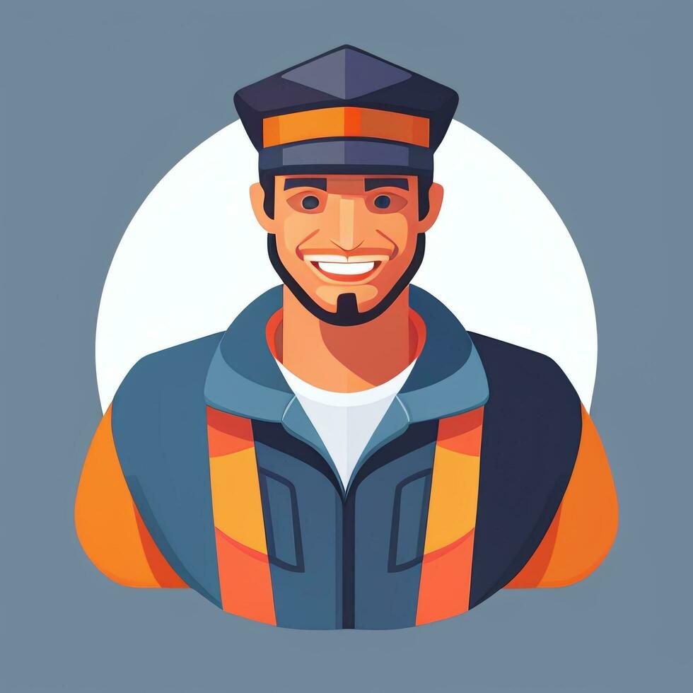 AI generated Engineer Avatar Icon Clip Art Sticker Decoration Simple Background photo