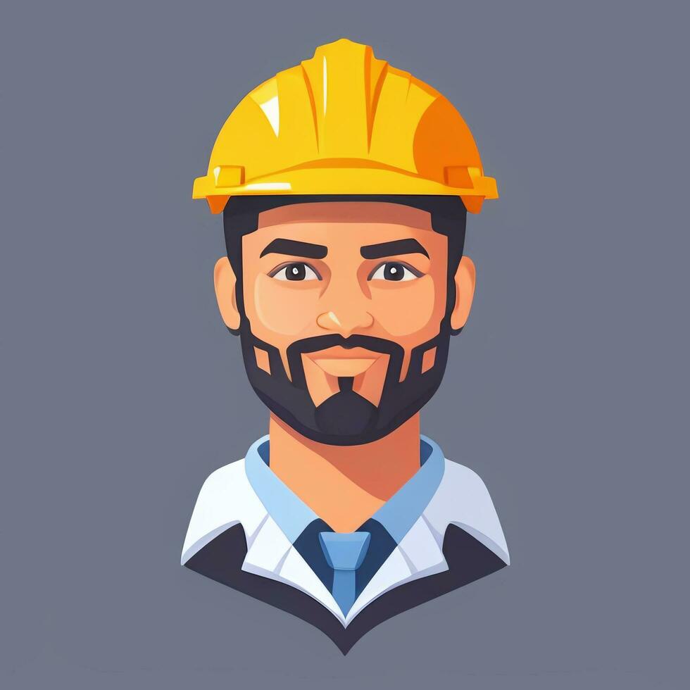 AI generated Engineer Avatar Icon Clip Art Sticker Decoration Simple Background photo
