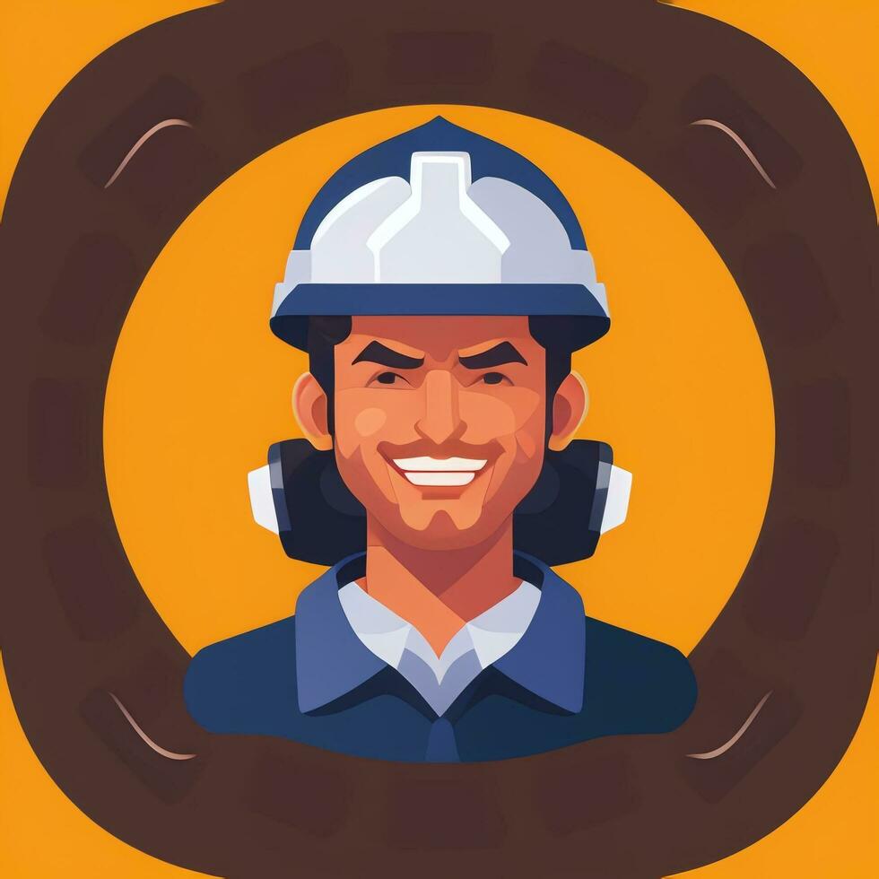 AI generated Engineer Avatar Icon Clip Art Sticker Decoration Simple Background photo