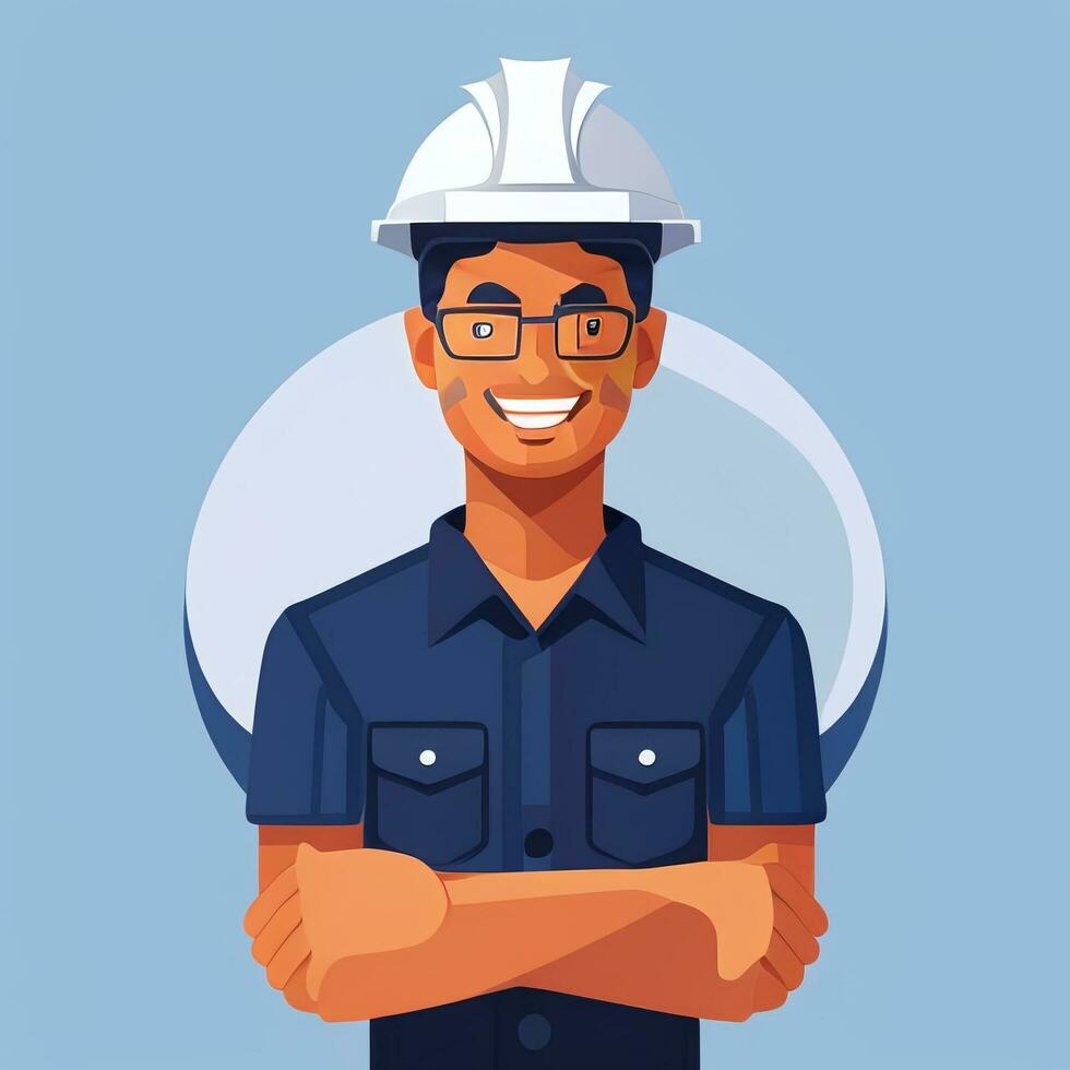 ai generado ingeniero avatar icono acortar Arte pegatina decoración sencillo antecedentes foto