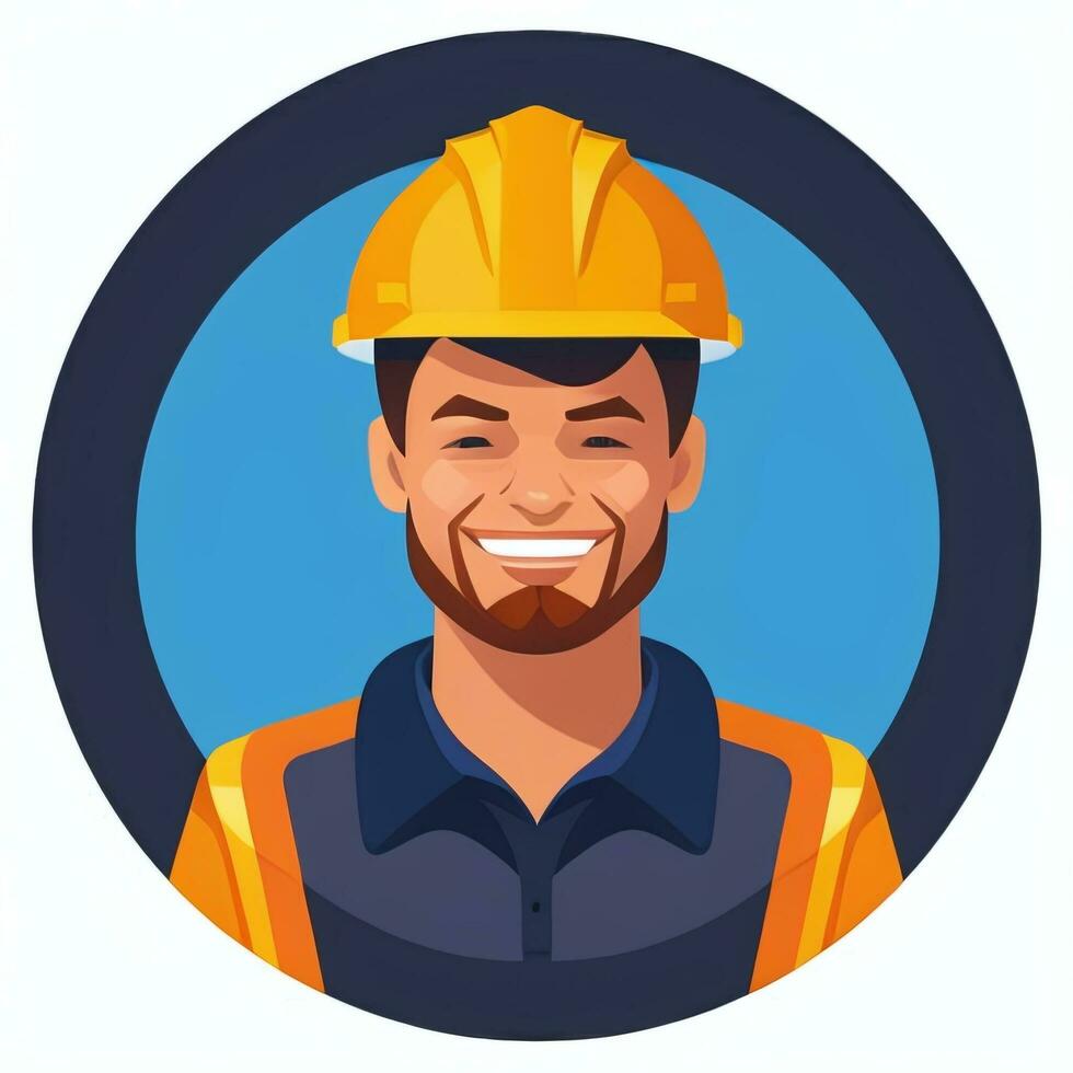 AI generated Engineer Avatar Icon Clip Art Sticker Decoration Simple Background photo
