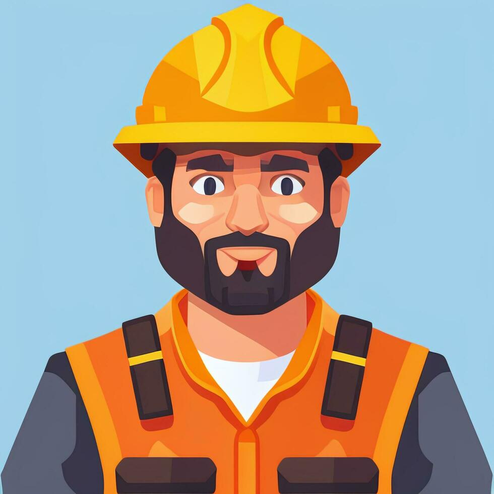 AI generated Engineer Avatar Icon Clip Art Sticker Decoration Simple Background photo