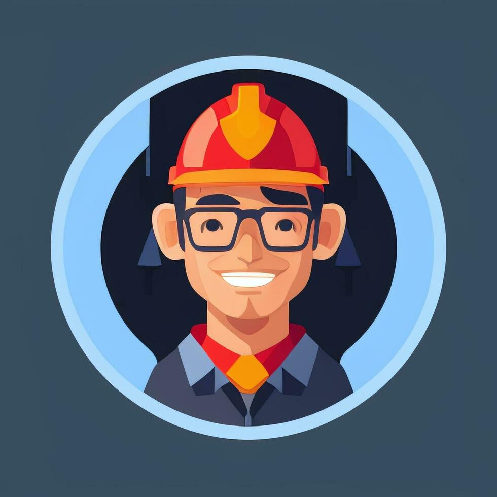AI generated Engineer Avatar Icon Clip Art Sticker Decoration Simple Background photo