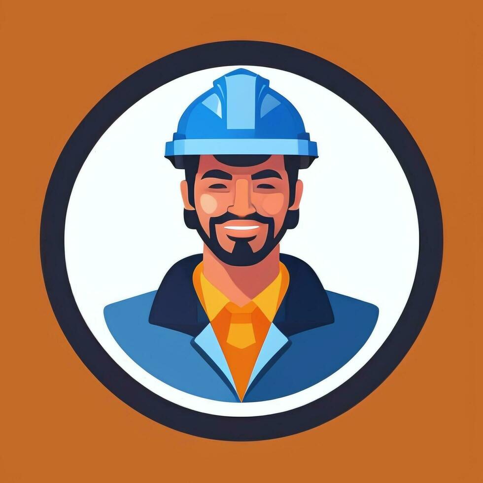AI generated Engineer Avatar Icon Clip Art Sticker Decoration Simple Background photo
