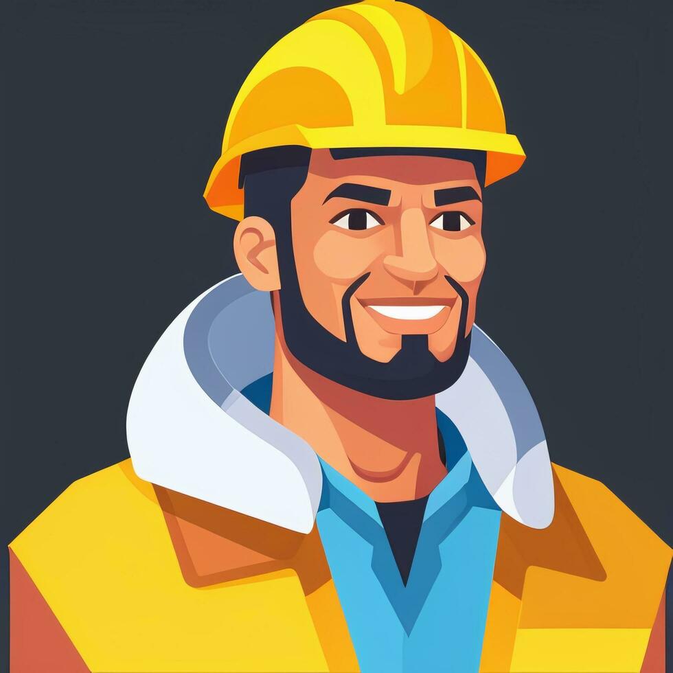 AI generated Engineer Avatar Icon Clip Art Sticker Decoration Simple Background photo