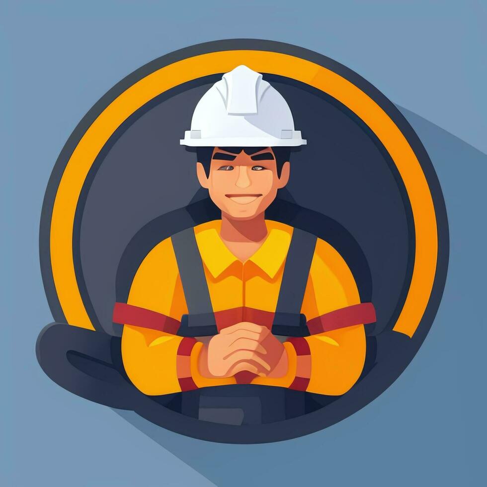 AI generated Engineer Avatar Icon Clip Art Sticker Decoration Simple Background photo