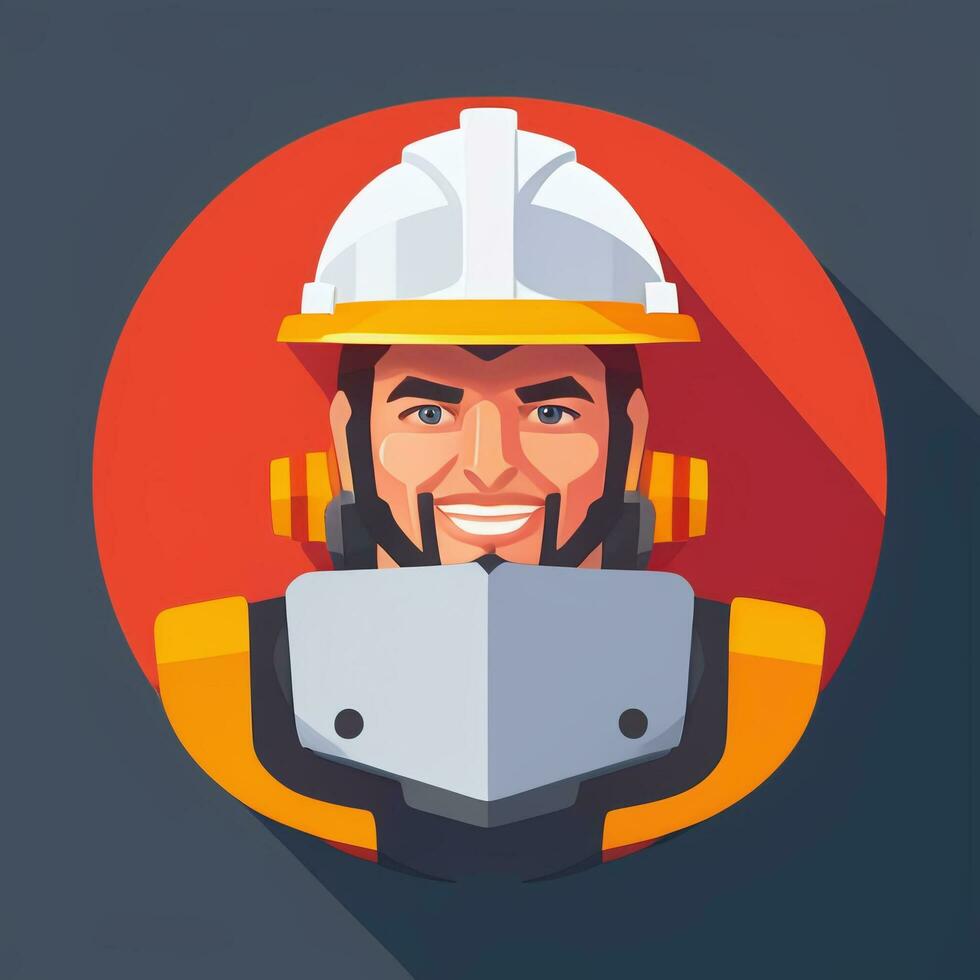 AI generated Engineer Avatar Icon Clip Art Sticker Decoration Simple Background photo