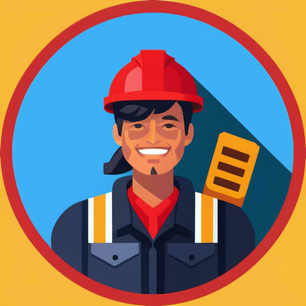 AI generated Engineer Avatar Icon Clip Art Sticker Decoration Simple Background photo