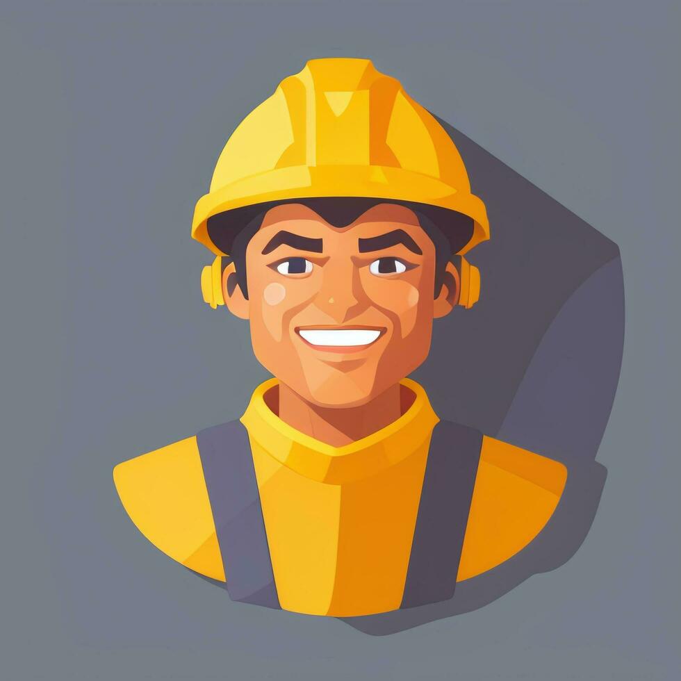 AI generated Engineer Avatar Icon Clip Art Sticker Decoration Simple Background photo