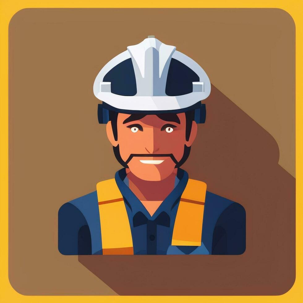 AI generated Engineer Avatar Icon Clip Art Sticker Decoration Simple Background photo