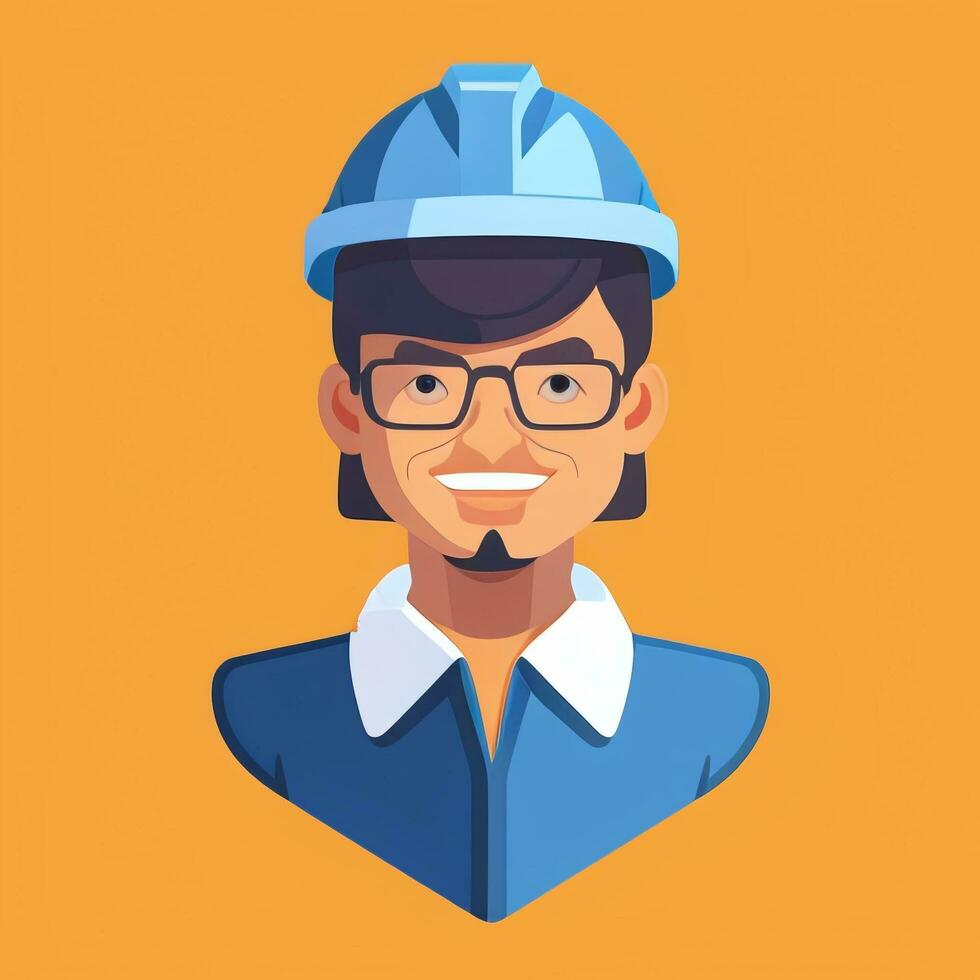 AI generated Engineer Avatar Icon Clip Art Sticker Decoration Simple Background photo