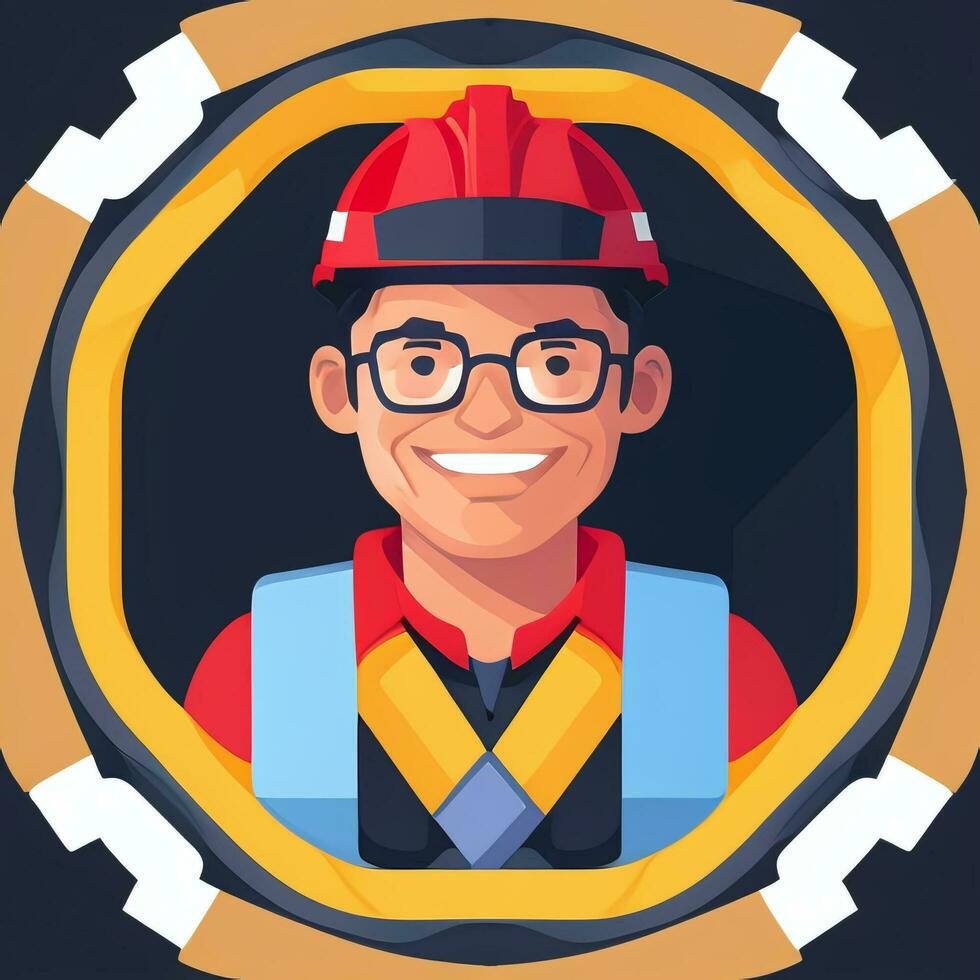 ai generado ingeniero avatar icono acortar Arte pegatina decoración sencillo antecedentes foto