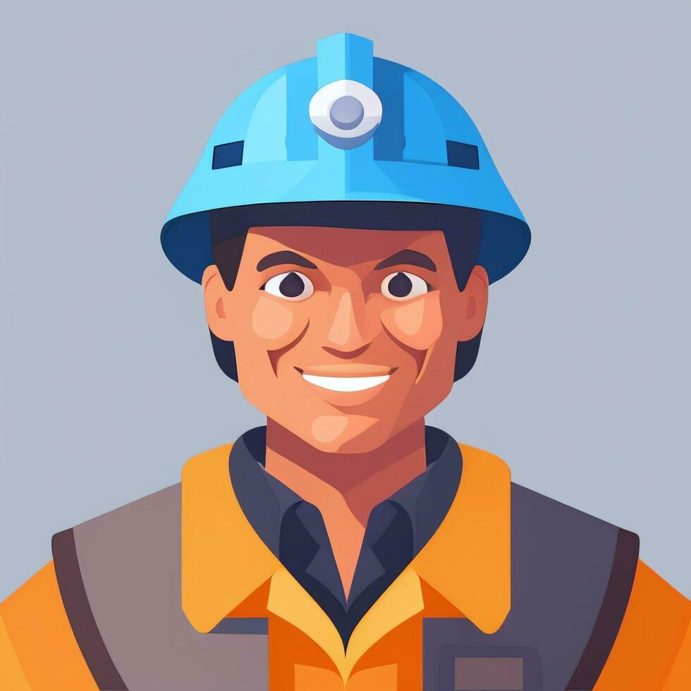 AI generated Engineer Avatar Icon Clip Art Sticker Decoration Simple Background photo