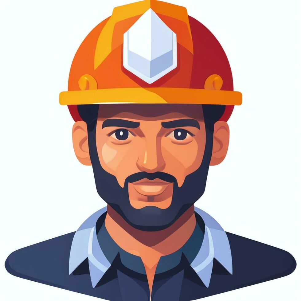 AI generated Engineer Avatar Icon Clip Art Sticker Decoration Simple Background photo