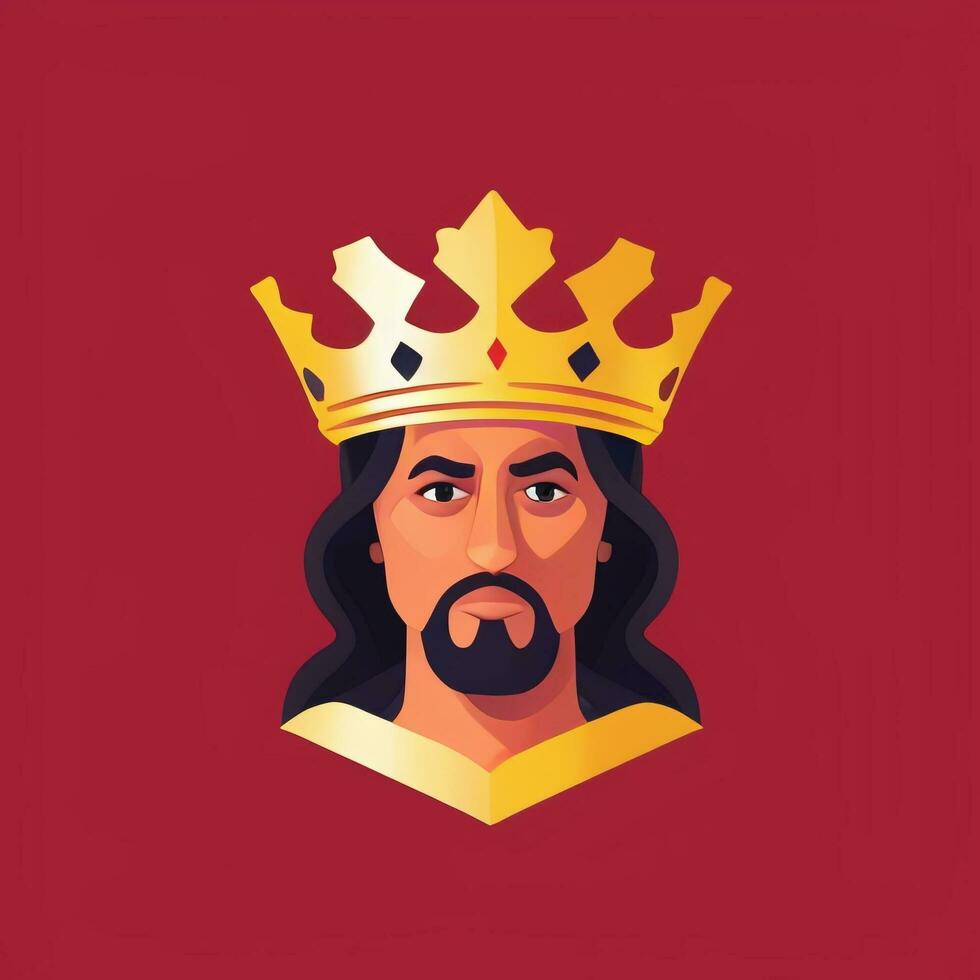 AI generated King Avatar Gamer Icon Clip Art Sticker Decoration Simple Background photo