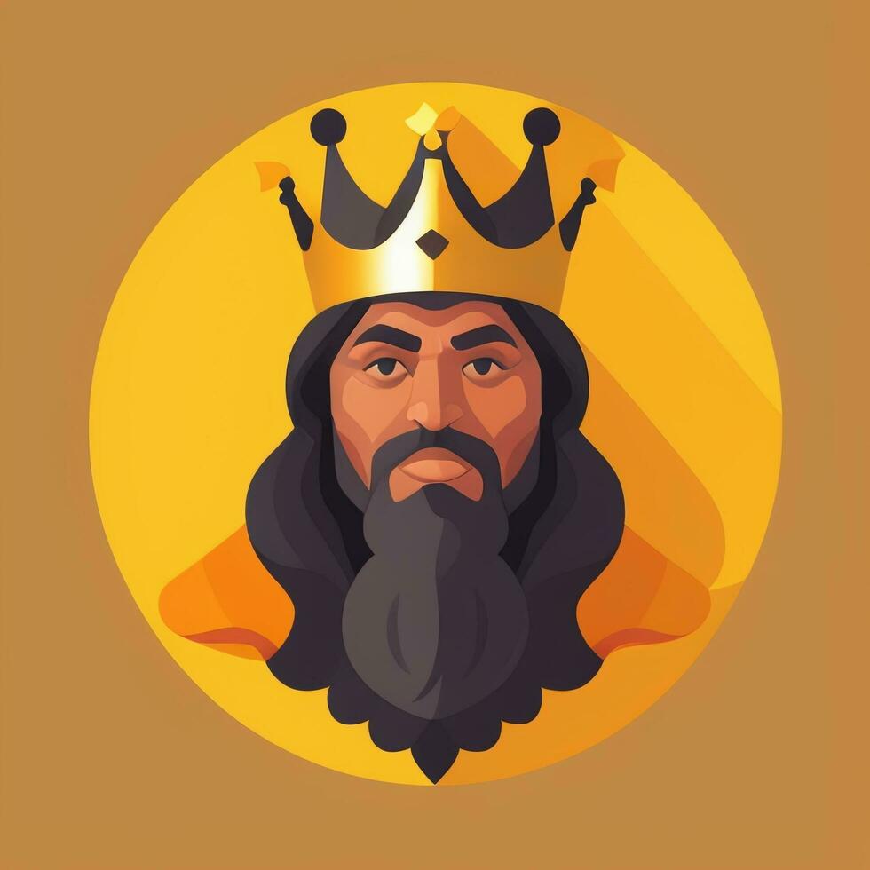 AI generated King Avatar Gamer Icon Clip Art Sticker Decoration Simple Background photo