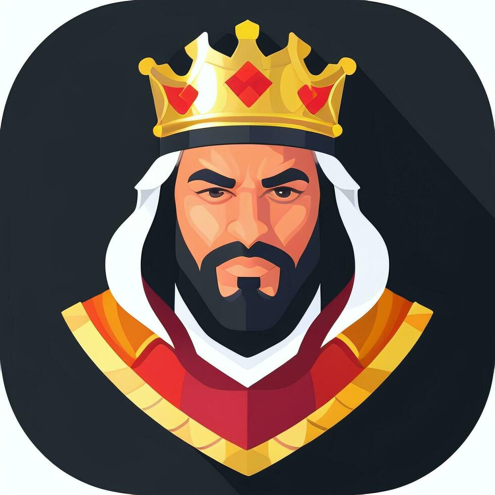 AI generated King Avatar Gamer Icon Clip Art Sticker Decoration Simple Background photo