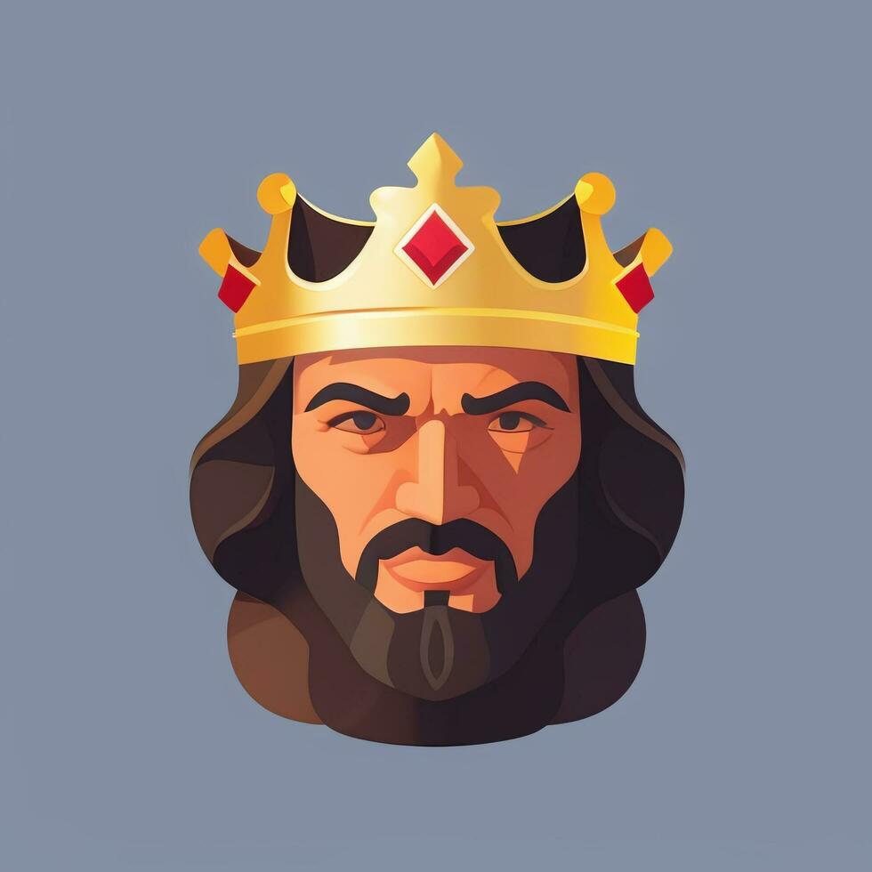 AI generated King Avatar Gamer Icon Clip Art Sticker Decoration Simple Background photo