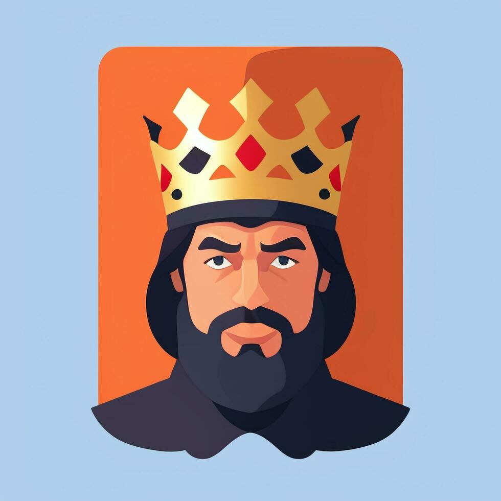 AI generated King Avatar Gamer Icon Clip Art Sticker Decoration Simple Background photo