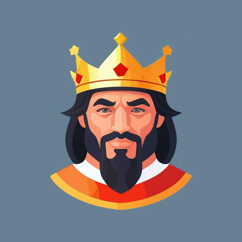 AI generated King Avatar Gamer Icon Clip Art Sticker Decoration Simple Background photo