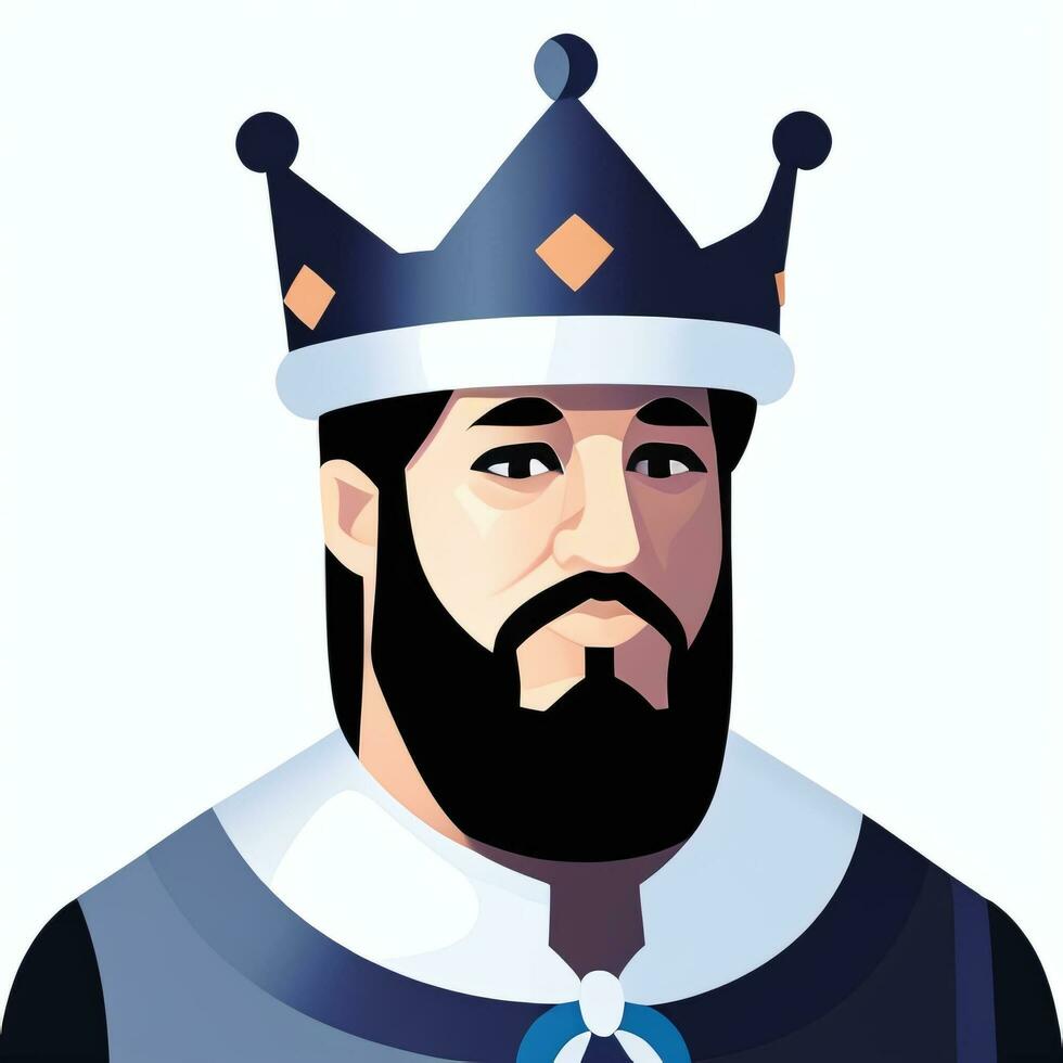 AI generated King Avatar Gamer Icon Clip Art Sticker Decoration Simple Background photo