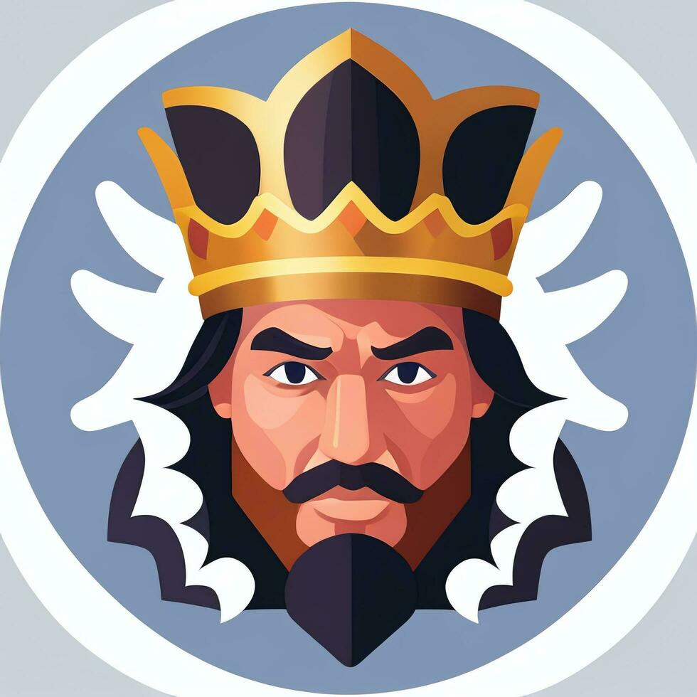 AI generated King Avatar Gamer Icon Clip Art Sticker Decoration Simple Background photo