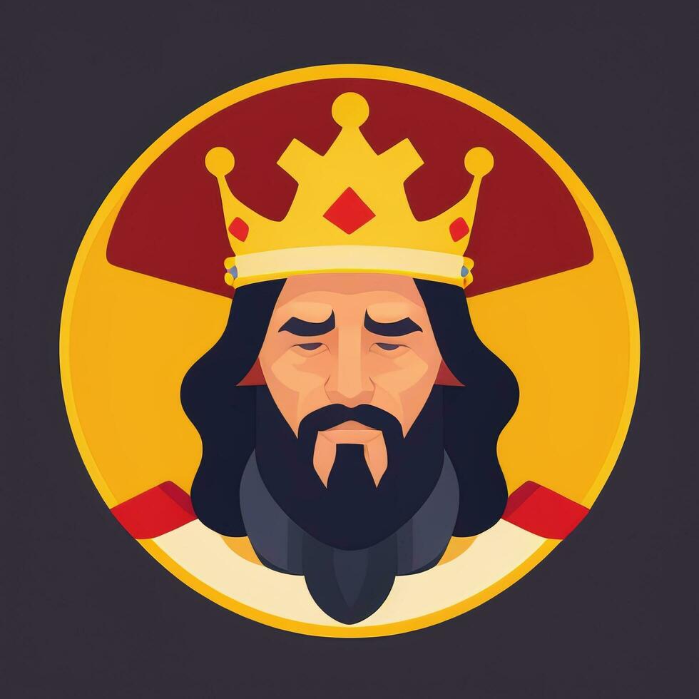 AI generated King Avatar Gamer Icon Clip Art Sticker Decoration Simple Background photo