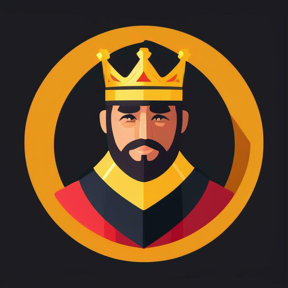 AI generated King Avatar Gamer Icon Clip Art Sticker Decoration Simple Background photo