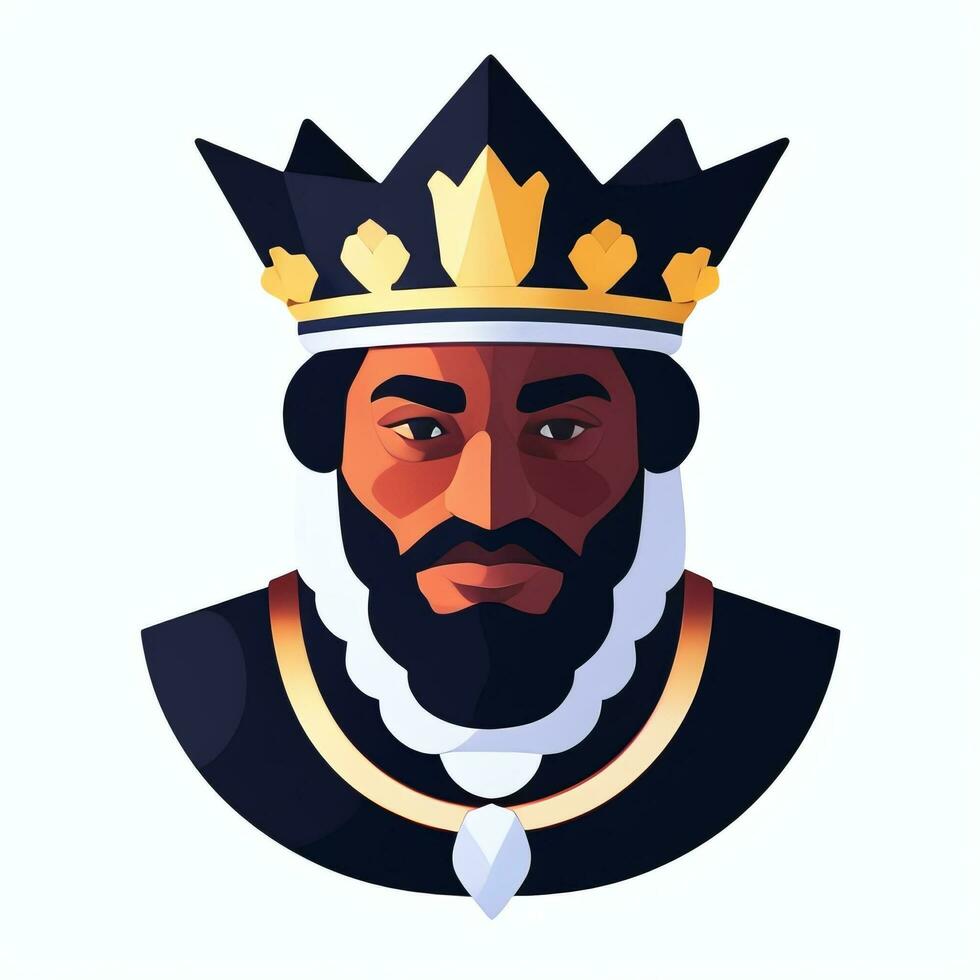 AI generated King Avatar Gamer Icon Clip Art Sticker Decoration Simple Background photo