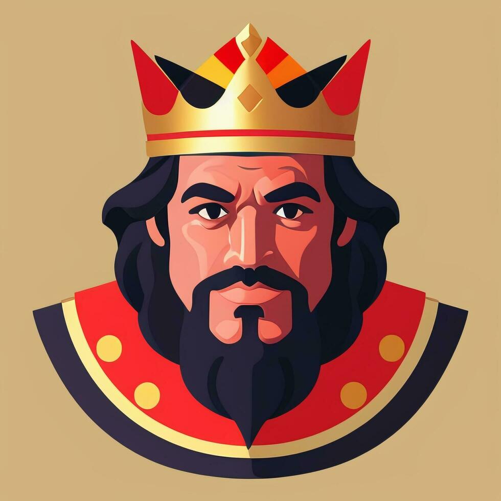 AI generated King Avatar Gamer Icon Clip Art Sticker Decoration Simple Background photo