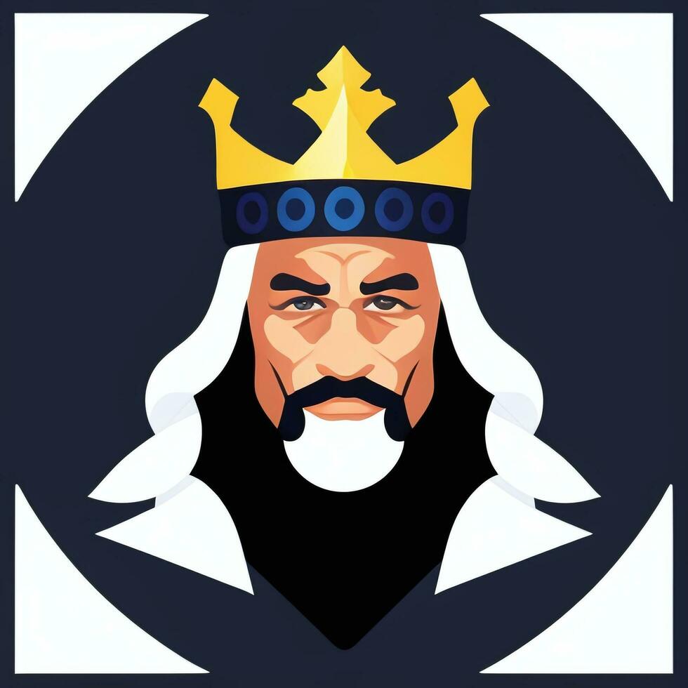 AI generated King Avatar Gamer Icon Clip Art Sticker Decoration Simple Background photo