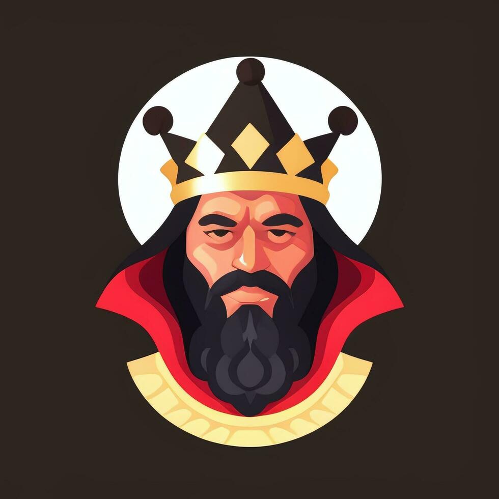 AI generated King Avatar Gamer Icon Clip Art Sticker Decoration Simple Background photo