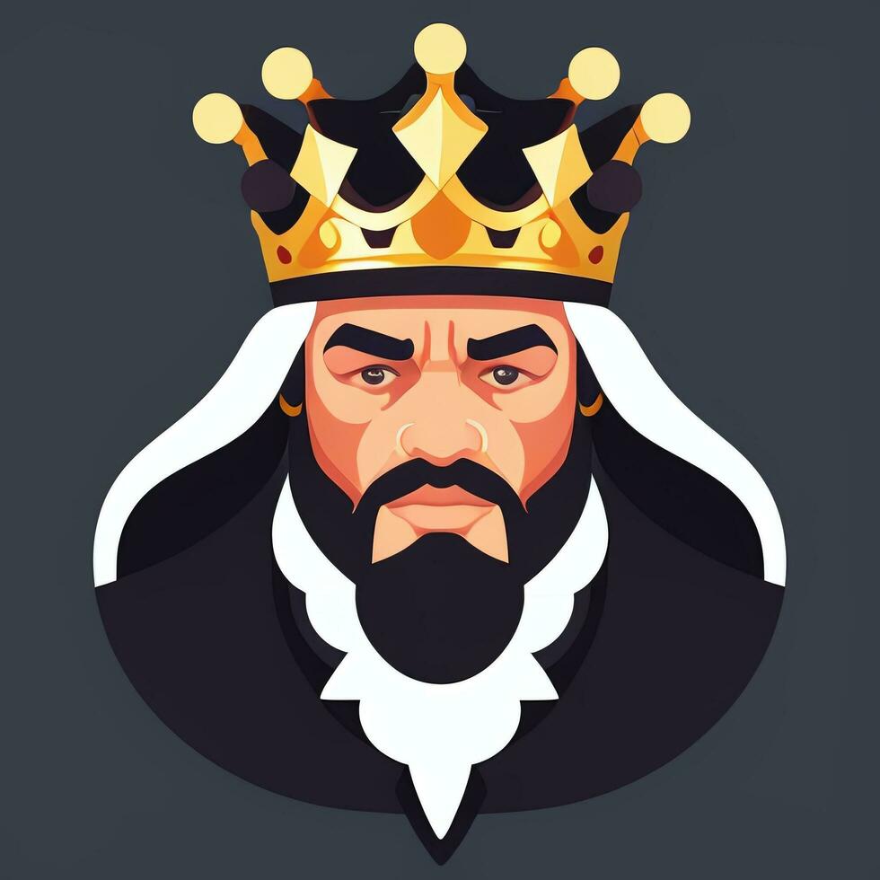 AI generated King Avatar Gamer Icon Clip Art Sticker Decoration Simple Background photo