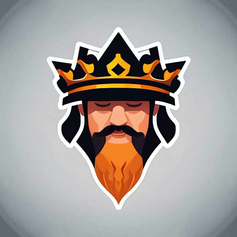 AI generated King Avatar Gamer Icon Clip Art Sticker Decoration Simple Background photo