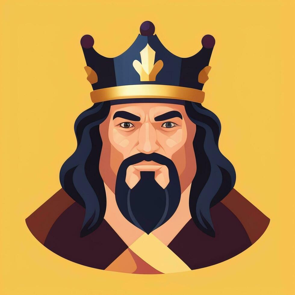 AI generated King Avatar Gamer Icon Clip Art Sticker Decoration Simple Background photo