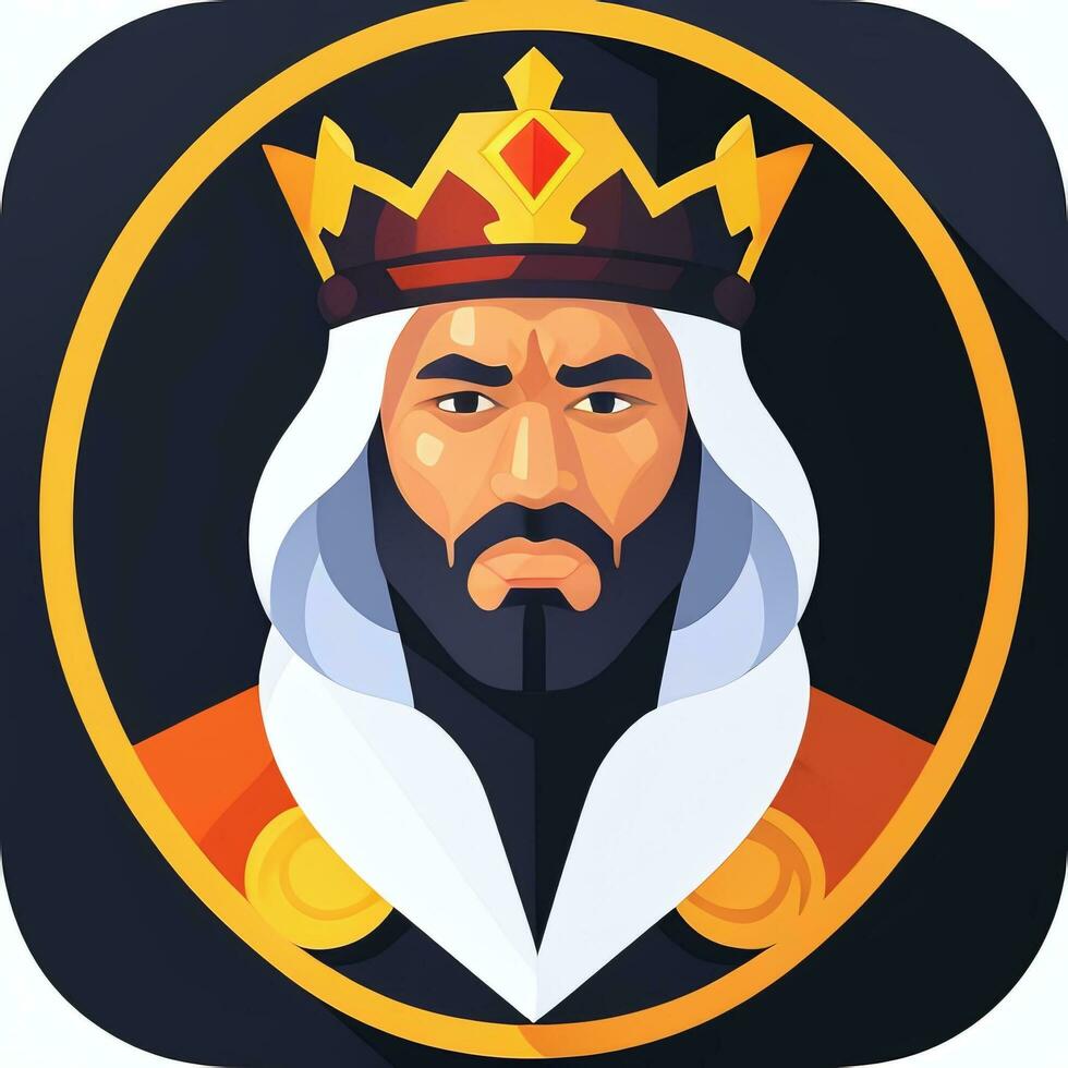 AI generated King Avatar Gamer Icon Clip Art Sticker Decoration Simple Background photo