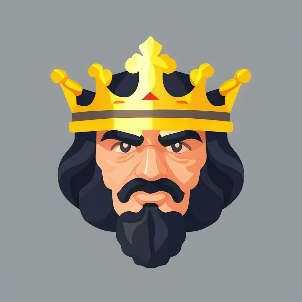 AI generated King Avatar Gamer Icon Clip Art Sticker Decoration Simple Background photo