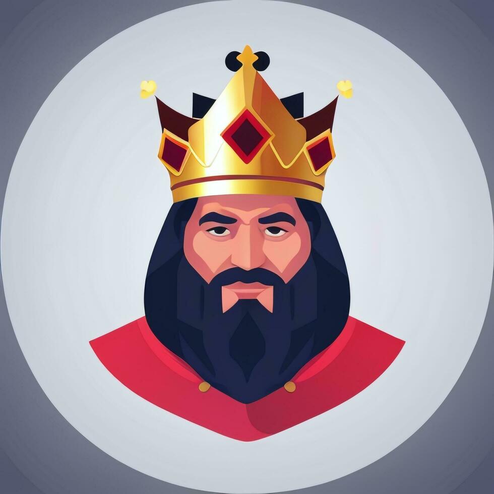 AI generated King Avatar Gamer Icon Clip Art Sticker Decoration Simple Background photo