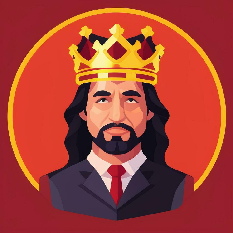AI generated King Avatar Gamer Icon Clip Art Sticker Decoration Simple Background photo