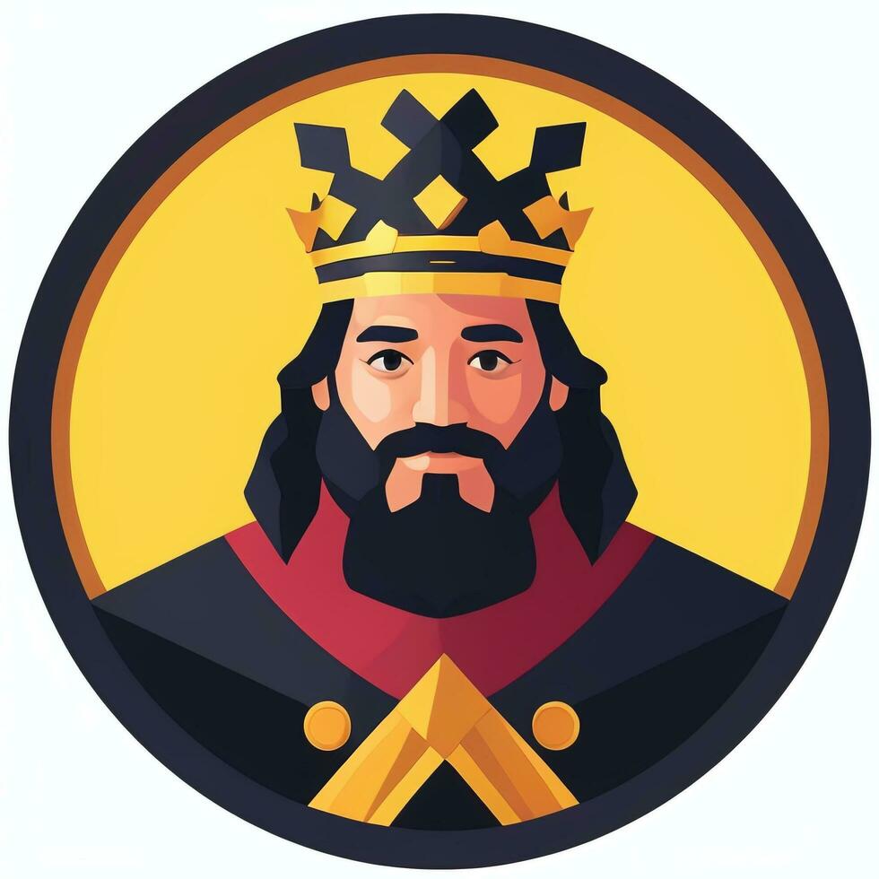 AI generated King Avatar Gamer Icon Clip Art Sticker Decoration Simple Background photo