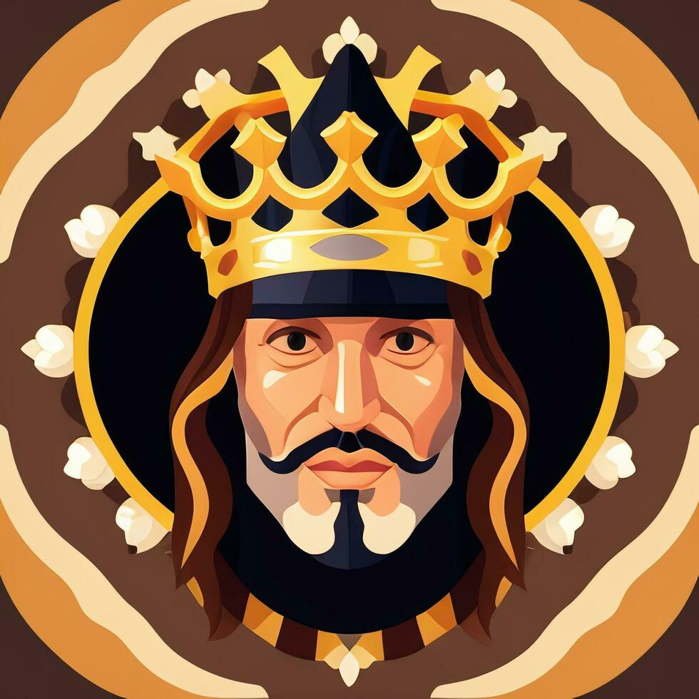 AI generated King Avatar Gamer Icon Clip Art Sticker Decoration Simple Background photo